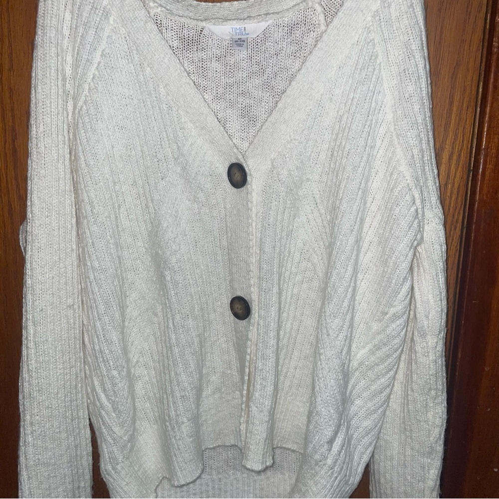 Time and tru Women’s Cotton Boyfriend Cardigan Sweater, light weight.